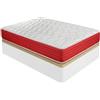 DUÉRMETE ONLINE Pack Materasso viscoelastico reversibile + letto in legno apribile ad alta capacità, 150 x 190