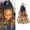 Locescsoc 12 Inch French Curls Braiding Hair 8 Packs Spanish Curly Braids Pre Stretched Loose Wave Soft French Curl Synthetic Braiding Hair Extensions for Women (1B/30/27, 12 Inch (Pack of 8))