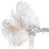 BABEYOND Fascia per capelli con piume anni'20 anni'20, stile Art Deco Flapper per capelli Great Gatsby, da donna, per costume da donna,colore bianco