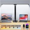 One Fire Lampada da Scrivania a LED+ADATTATORE, 10 Luminosità+5 Colori Lampada Scrivania LED con Porta di Ricarica USB,1000LM Lampada LED Scrivania,Lampada da Tavolo LED Lampada LED da Tavolo Lampade
