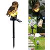 ALLOMN Lampada solare per prato, luce solare per esterni, decorazione da giardino, lampada impermeabile per vialetto, cortile, giardino, design gufo (grigio)