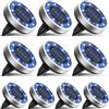 btfarm 10 Pezzi Luci Solari da Giardino, 8 LED Faretti Sepolta Solari a Led da Esterno, Lampade Solare da Terra IP65 Impermeabile per Prato Vialetto Scala Strade Paesaggio, Blu