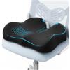 A-Pce Cuscini in memory foam per sedile, cuscino ergonomico per sedia da ufficio, adatto per casa, ufficio e auto, cuscino per guida, nero