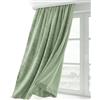BEAUTEX, tenda in velluto con nastro arricciato a U, oscurante e opaca, 300x245 cm (larghezza 300 cm, altezza 245 cm, verde chiaro)