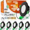 ALUSSO Faretto LED da incasso ultra piatto, dimmerabile, 230 V, 8 W, faretto da soffitto, 3000 K, 4000 K, 5700 K, impermeabile, IP65, regolabile, da soffitto, per bagno, soggiorno, cucina, set di 6,