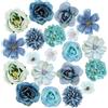 FAINCA 20 Pezzi Fiori Finti Artificiali Teste 3-5 cm Teste di Fiori Artificiali Mini Fiori Finti per Decorazioni Testa di Fiore Artificiale per San Valentino Bouquet DIY Matrimonio Decorazione (Blu)