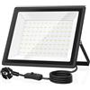 GGTU 100W Faro LED Esterno, 11000LM 6500K Bianco Freddo, Cavo da 2m con Spina, IP66 Impermeabile Floodlight Ultra Luminoso. Adatto per Magazzini, Cantieri, Piscine e Campi da Basket. (100W1P) (1)