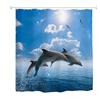 Goodbath Delfine Tenda da doccia 180x200cm, in tessuto impermeabile anti-schimmel con stampa di delfini marini oceanici per il bagno con 12 ganci
