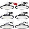 LAMLAMCK UFO Faretto LED - 6 Pezzi 100W 10000LM UFO Lampada Da Officina Industriale con Trasformatore LED, IP65 Impermeabile 6500k Bianco Freddo Lampada da Garage per Fabbrica, Officina, Fienile, Negozio