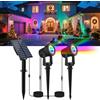 NATPOW Faretti Solari a Led Da Esterno RGB, 2 in 1Cambiano Colore Luci Solari Da Giardino, 2 Modi, Automaticamente Acceso o Spento, Impermeabile IP65 Per Cortile, Patio, Alberi