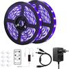 LYGKJ Set di lampade UV LED da 10 m, con telecomando, 600 LED, 395 nm, 12 V / 3 A, flessibili per feste di ballo fluorescenti, illuminazione per feste di Halloween (10 m (16,5 piedi) in confezione da 2)