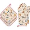 Arquiel Guanti Da Forno Presina Set Di 4, 100% Cotone Addensare Guanti Da Forno A Microonde, Presine Da Cucina Morbida Resistenti Al Calore Per Arrostire, Cuocere(gatto dei cartoni animati)