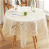 Nother AMIPOS - Set di centrini in pizzo vintage quadrato beige all'uncinetto, per matrimoni, feste in casa, 100 x 100 cm