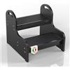 Mihoho Sgabello in legno a 2 gradini per bambini con superficie antiscivolo, Heavy Duty 2-Step Scala, bambino passino sgabello per bagno lavandino/WC/cucina/letto (nero T)