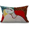 BGBDEIA Picasso Le Reve The Dream Painting - Federa decorativa in lino per cuscino, 30 x 50 cm, rettangolare, per giardino, patio, soggiorno, divano