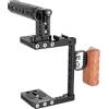 CAMVATE Gabbia per fotocamera DSLR, impugnatura superiore in legno per Canon, Nikon, Sony, Panasonnic