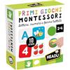 HEADU - Primi Giochi Montessori - Lettere Numeri e Forme Tattili | Giochi Educativi Montessori Bambini 2-4 Anni, Imparare Alfabeto Numeri e Forme, Kit Sensoriale, Regalo Natale Pasqua, Made in Italy