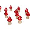 RiloStore 12 funghi mosca 2,2 cm funghi in legno di funghi volanti, portafortuna, decorazione per l'autunno, decorazione natalizia, funghi in legno, funghi sparsi funghi mosca