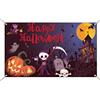 XPOOP Happy Halloween Banner Decorazioni, Striscione Decorativo di Halloween, Halloween Banner, Striscione Zucca Spettrale Decorazione da Parete per Decorazioni Halloween, Halloween Striscione