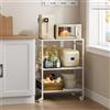 XIVIRACK Carrello cucina 3 livelli (scaffali regolabili) - Scaffale salvaspazio microonde, organizzatore mobile, ruote industriali (spazi piccoli), 40cmx60cmx84.7cm, rack metallo (cucina/ufficio)