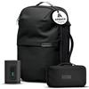 Airback Zaino Sottovuoto Viaggio con Pompa - 22-48L, con Borsa da Toilette, Zaino Bagaglio a Mano con Sottovuoto per Cabina, Zaino Viaggio Leggero, Espandibile, Comodo e Resistente All'acqua, Nero
