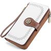 SENDEFN Portafoglio Donna Grande, Portafogli con Blocco RFID Elegante Grande Capacità Portamonete Donna in Pelle con 12 Scomparti per Carte