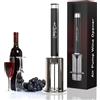 Elegear Cavatappi di Vino Portatile di Pompa Pressione Aria, Senza Sforzo Apribottiglie di Vino Professionale, Apri Bottiglia in Lega di Alluminio per Feste e Regalo, Wine Opener Sommelier, Nera