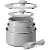 BLAZANT Set di pentole da 6 pezzi con manico rimovibile, pentole induzione, senza PTFE & PFOA, compatibile con induzione, lavabile in lavastoviglie e forno