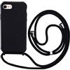 Ququcheng Cover Compatible con iPhone 7/iPhone 8(4.7),Cellulare Girocollo Custodia con Cordino TPU corda Silicone Case Bumper per iPhone 7/iPhone 8(4.7) Custodia-Nero