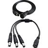 DZYDZR 1m DC 12V Cavo di Estensione Femmina a Maschio e 30cm Y Splitter Cavo di Alimentazione 1 Femmina a 3 Maschio, 2,1mm x 5,5mm DC Connettore Filo di Rame 22AWG Nero