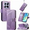 JIUNINE Custodia Protettiva per Redmi Note 15 Pro 5G, Cover Libro PU Pelle Antiurto Portafoglio con Design Farfalle 3D, Slot per Carte, Supporto Stand Regolabile, Chiusura Magnetica, Viola