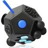 VCOSTORE Fidget Cube con 12 Lati - Originale Cubo Antistress Adulti Fidget Toys Ufficio Gadget Anti Stress Cube Per Tutte le Età Con ADHD, ADD, ASD, ADHD (Nero-blu)