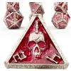 willmove Mystery Skull Metallo DND Dadi Set per Dungeons and Dragons, Cthulhu DCC Unico Magia RPG Gioco di ruolo Accessori Regali (rosa)