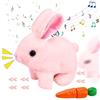 Pipihome Giocattoli di Coniglio per Bambini, Giocattolo Interattivo per Coniglio, Camminata Saltellante Ondeggia La Coda Di Peluche Interattivo Ed Educativo per Bambini Regalo