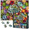 TISHIRON Puzzle per piante, 1000 pezzi, elegante piante grasse in primo piano, puzzle premium per adulti, 50 x 70 cm, motivo naturale per la casa