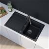 evineo line 100 lavello da cucina con ripiano laterale La: 86 P: 50 mm, reversibile, FOD100AN, line 100 antracite [Lavelli da Cucina > per Base Sottolavello a partire da 45 cm]