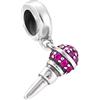 LES FOLIES DI PAOLA GRIECO Charm Microfono Cantante Musica Canzone Pietre Rosa ciondolo pendente in argento 925 - Les Folies per Pandora