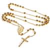 FaithHeart Collana Rosario Oro Uomo Cattolico Collana Donna Rosario San Benedetto San Cristoforo Perline Argento 66+16 CM Regolabile Regalo Religioso