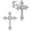 MomentWish Moissanite Orecchini a Croce, Orecchini a Bottone Punto Luce in Argento Sterling 925 per donna e uomo Anallergici Regali