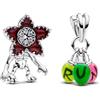 Vegaine Ciondolo Fiore e RUN Charms per Braccialetti Famiglia Cuore Charm San Valentino Gioielli Regali per Donne