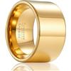 SOXEMAN Anello da Pollice Uomo, Fascia in Tungsteno Pesante Larghezza 14mm, Gioiello Solido dallo Stile Dominante, Comfort Fit (Misura USA) | Oro | Misura USA 13 (69,7 mm)