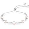 LeCalla Braccialetti in Argento Sterling 925 con Perle per Donne | Bracciale Regolabile con Perle Simili e Chiusura a Scorrimento, Gioielli da Regalo per Mamma e Moglie