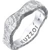 Kuzzoi Anello da uomo, realizzato a mano in argento sterling 925, fede nuziale, anello di fidanzamento, martellato, misura 60-66, 0607411422, Argento