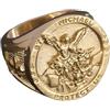 Fachoice Anello croce arcangelo-angelo per uomini, anello arcangelo cristiano oro vintage, gioielli angelo cattolico per uomini, Acciaio inossidabile, Nessuna pietra preziosa