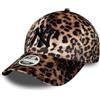 New Era Cappellino da donna MLB 9FORTY in velluto leopardato New York Yankees Black Logo