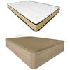 DUÉRMETE ONLINE Aura - Materasso viscoelastico reversibile + letto in legno pieghevole, grande capacità, 135 x 190