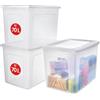 Iris Ohyama Scatole Portaoggetti, 70L, Set di 3, Trasparente, Chiusura facile, Impilabile, Plastica Trasparente, Per Armadio, Scaffali, Scuola, Organizzazione, Giocattoli, Cartoleria, Scarpe, MCB-70