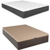 Somnia Descanso - Confezione Materasso viscoelastico Creta + lettino in legno pieghevole, grande capacità, colore wengé 135 x 190