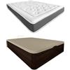 DUÉRMETE ONLINE Wengue - Materasso viscoelastico Bio Nature spessore 24 cm + letto in legno pieghevole, grande capacità, colore: 90 x 190