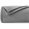 NEWCOSPLAY Coperta super morbida, in pile di flanella setosa di alta qualità, motivo foglie, leggera, per tutte le stagioni (grigio, matrimoniale (150 x 200 cm)
